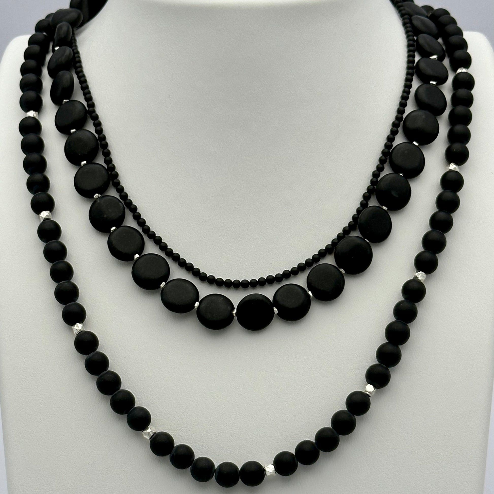 ネックレス・ペンダント August Harmony Onyx Beads Bow Necklace BMH1773 19249-tiffany-and-co-18k-